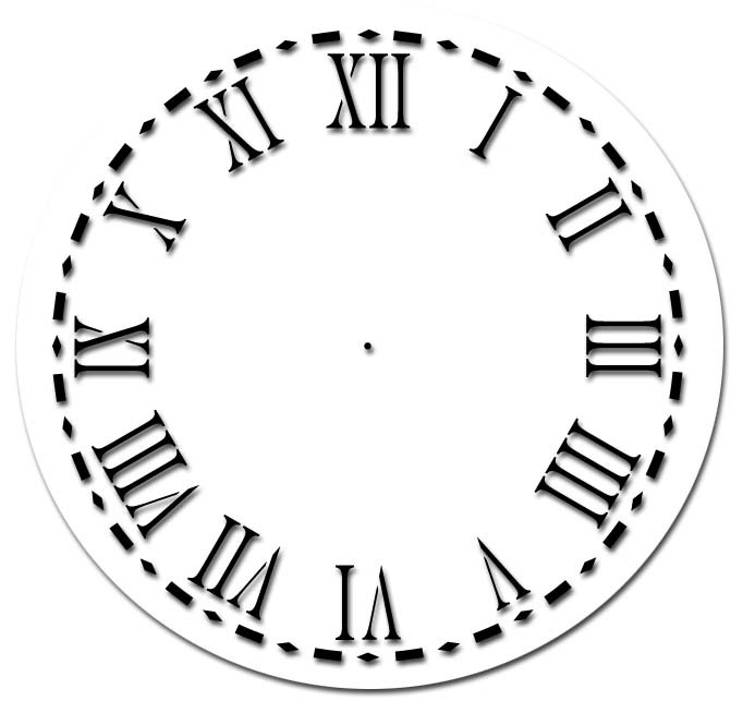 Clock Face Stencil Template 5 In Roman Numerals EBay