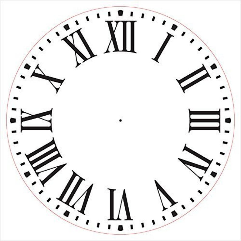 Farmhouse Clock Face Stencil By StudioR12 Roman Numerals Clock Art 