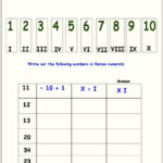 Free Printable Roman Numerals 1 10 Chart Template