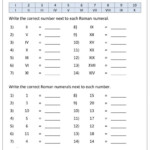 Free Printable Roman Numerals Worksheet For Grade 3