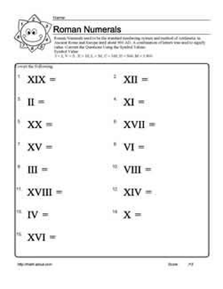 Gain Practice Using Roman Numerals With These Worksheets Roman