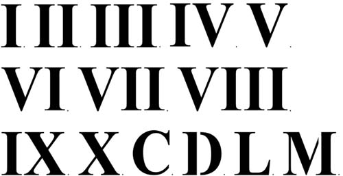 Printable Roman Numerals ClipArt Best