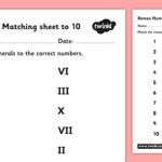 Roman Numerals 1 10 Matching Worksheet teacher Made