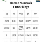 Roman Numerals 1 1000 Bingo