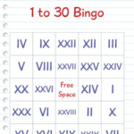 Roman Numerals 1 To 30 Bingo Free Printable Bingo Cards And Games