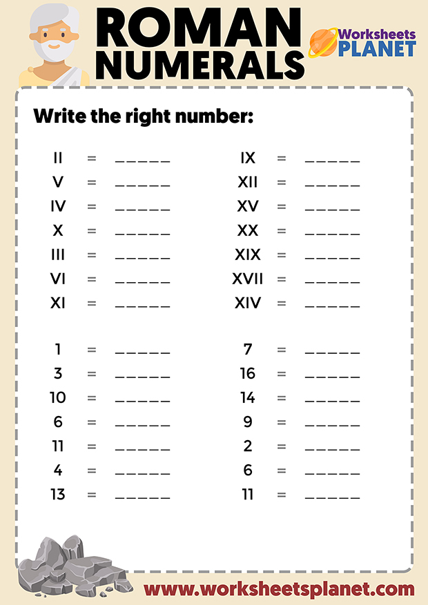 Roman Numerals For Kids Lessons And Worksheets