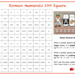 Roman Numerals Hundred Square Roman Numerals Romans Ks2 Printable