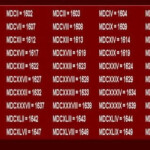 Roman Numerals Chart 1 2000 Photo Of Roman Numeral 1601 To 1650